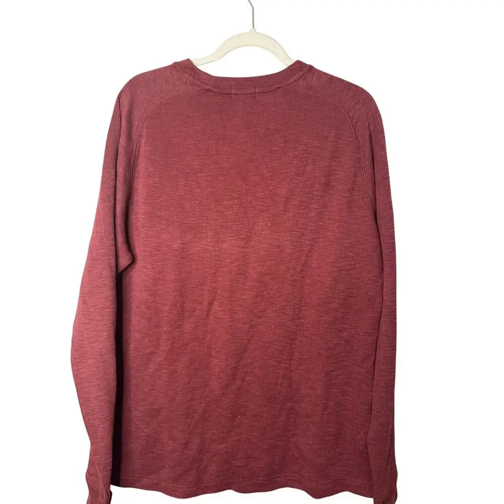 Banana Republic Men's Red Sweater Large Double Knit Crewneck Long Sleeve New